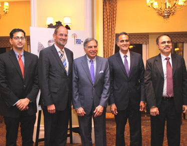 (Extreme left) R Venkataramanan, Managing Trustee; Ratan N Tata, Chairman, Tata Trusts (centre); US Ambassador to India, Richard R Verma (second from right) with others at the launch