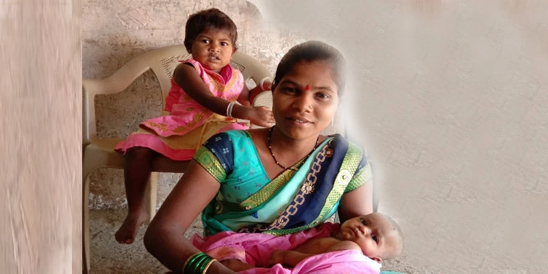 Healthy little Pallavi with her mother, who is now well-informed about the dangers of malnutrition