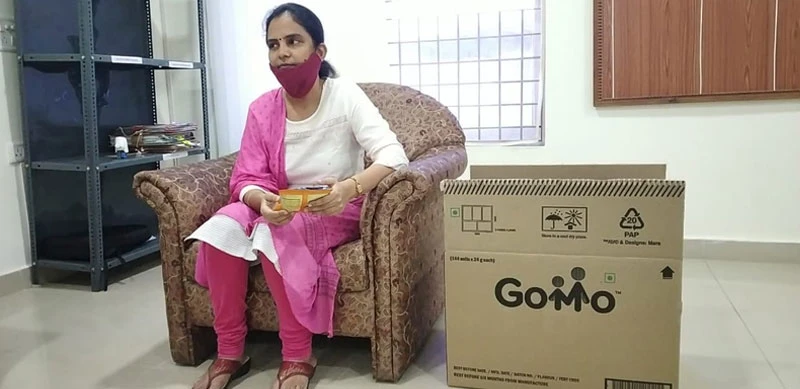 Divya Devarajan, WCD Commissioner, Telangana Government, with GoMo packets