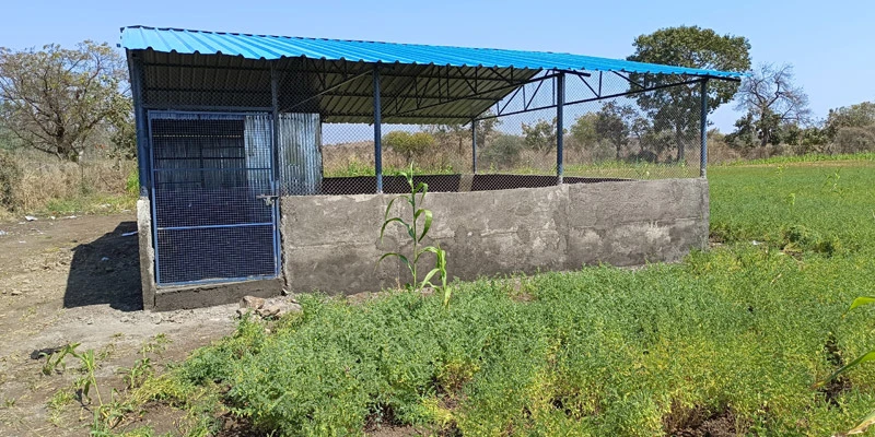 The SHG oversaw the goat shed construction on a leased plot of land.