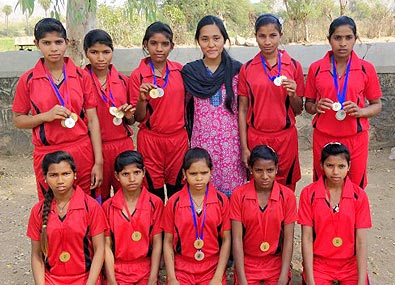 Featured here with their spirited teacher and mentor Deepshikha Chhetri