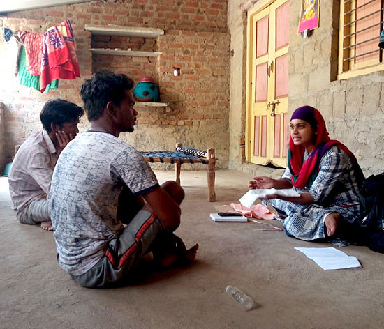 Youth being sensitised about the importance of menstrual pads for the health and hygiene of village Youth being sensitised about the importance of menstrual pads for the health and hygiene of village